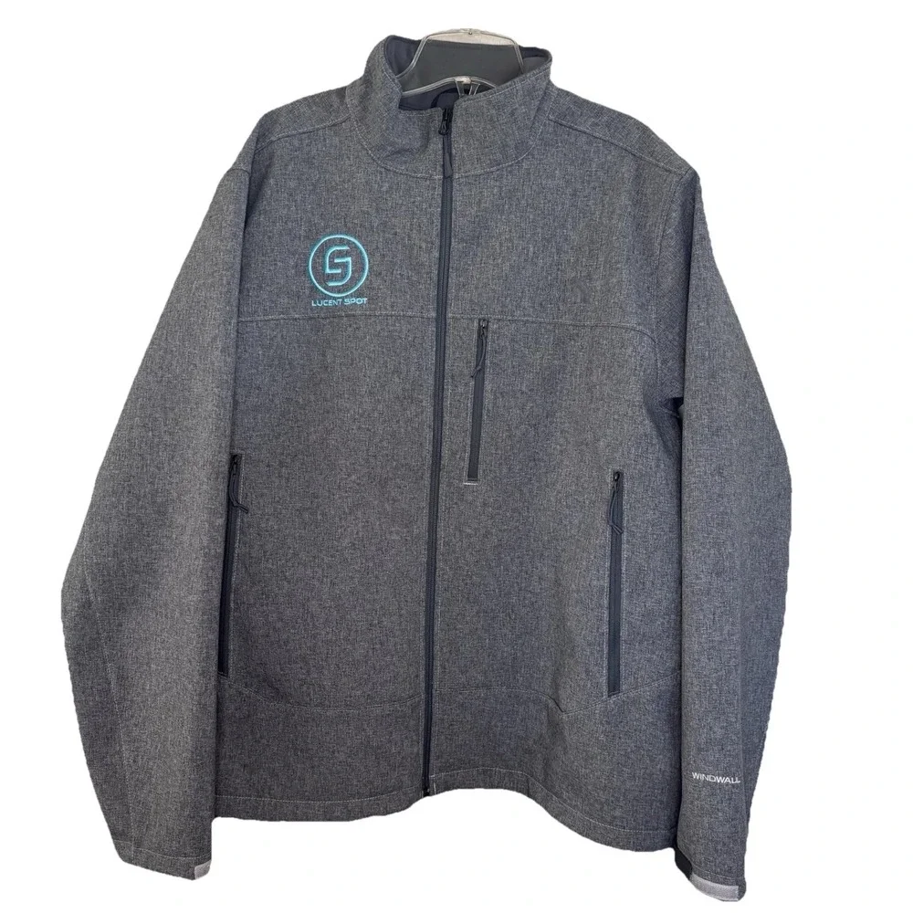 North Face Jacket Mens XL Charcoal Lightweight Windwall Fleece Lined
